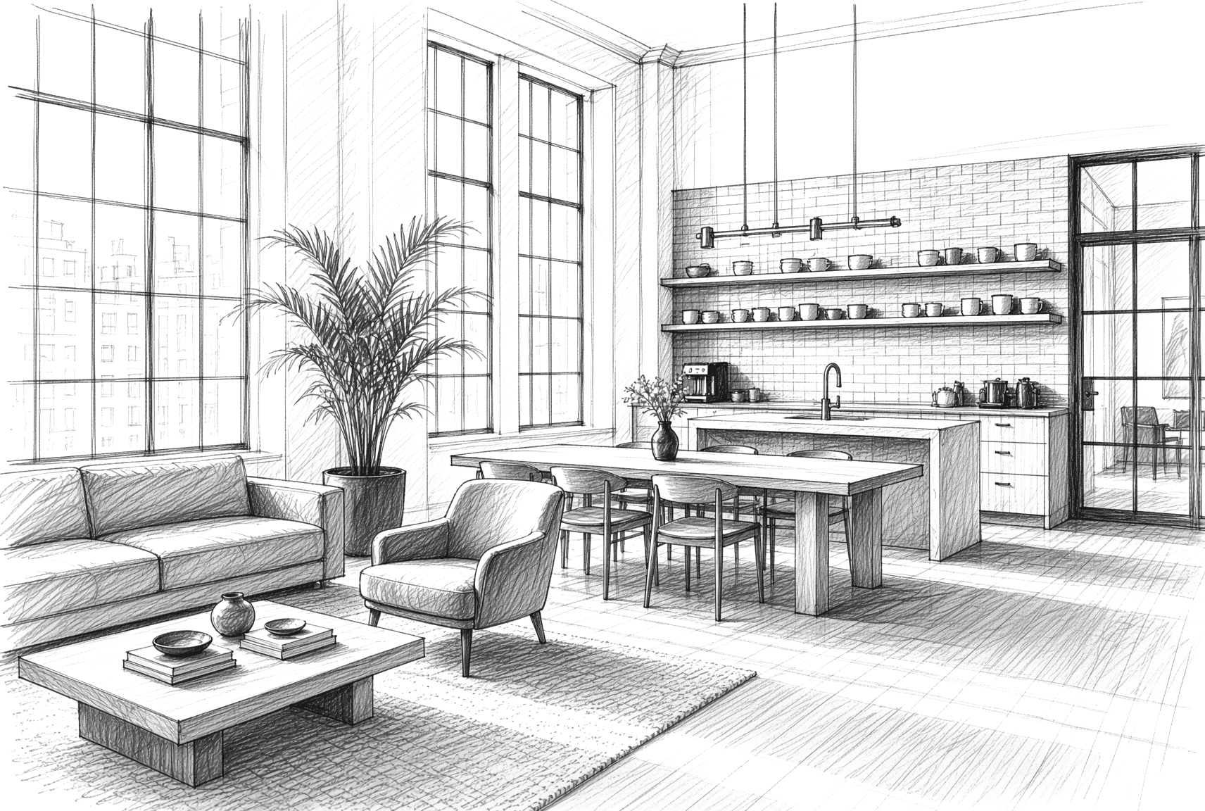 Tenth-floor long table